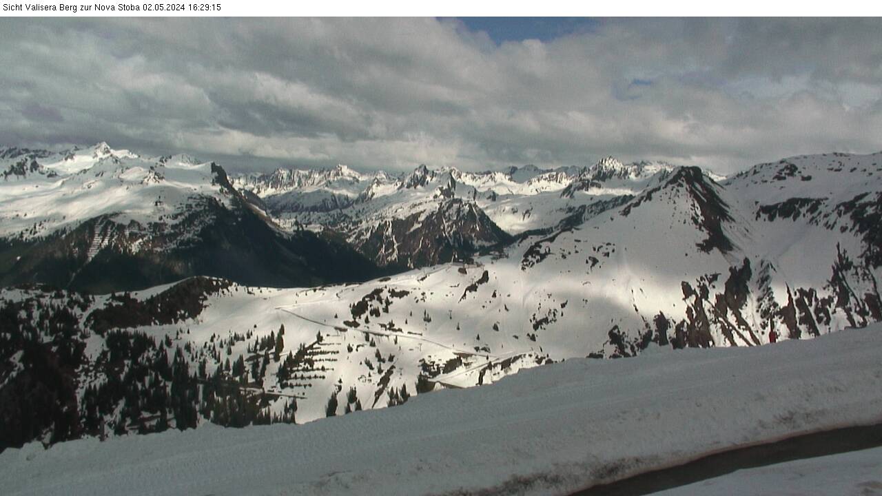 Panorama Webcam Silvretta Nova - Skigebiet, Wandergebiet - Nova Stoba - Blick auf Valisera Berg