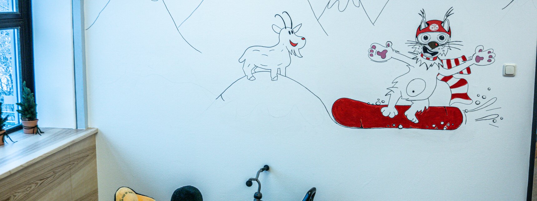 Wand mit Monti Lux Bemalung im Gagla Club in der Silvretta Montafon  | © Silvretta Montafon 