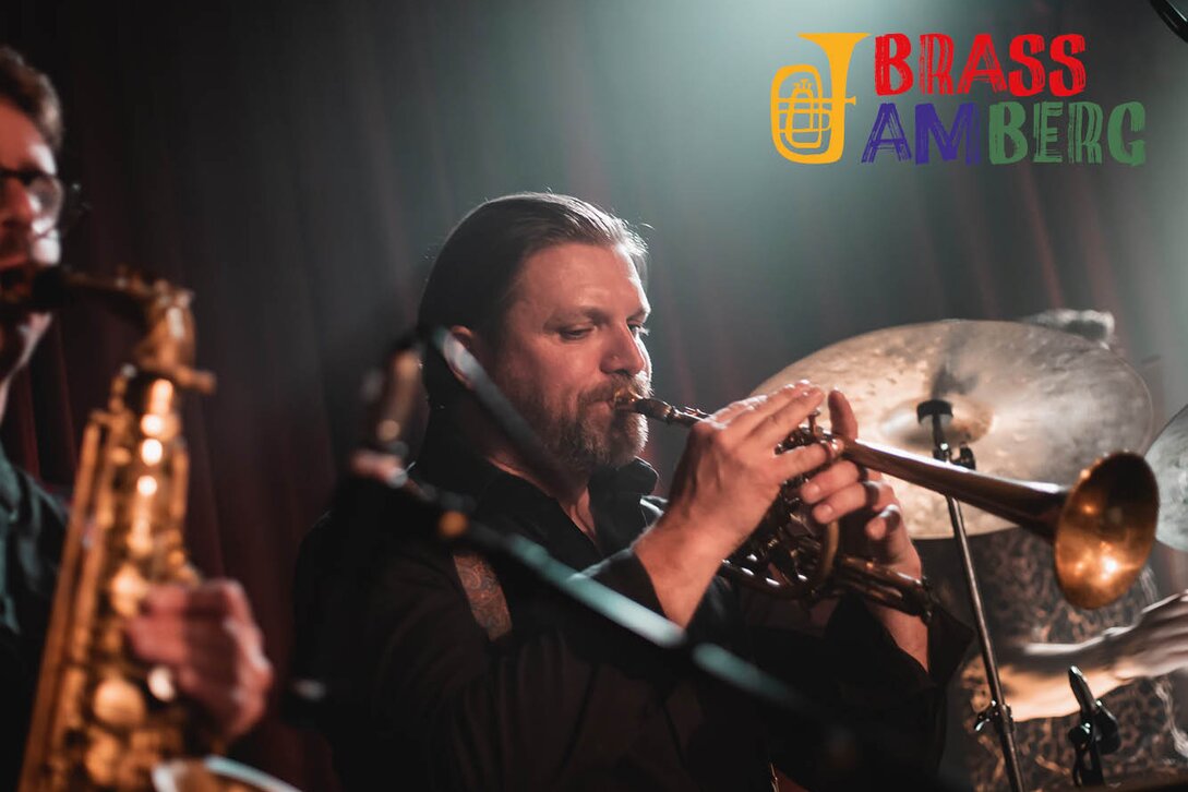 Musiker mit Trompete der Band Moreland bei Brass am Berg in der Silvretta Montafon. | © Moreland - Silvretta Montafon
