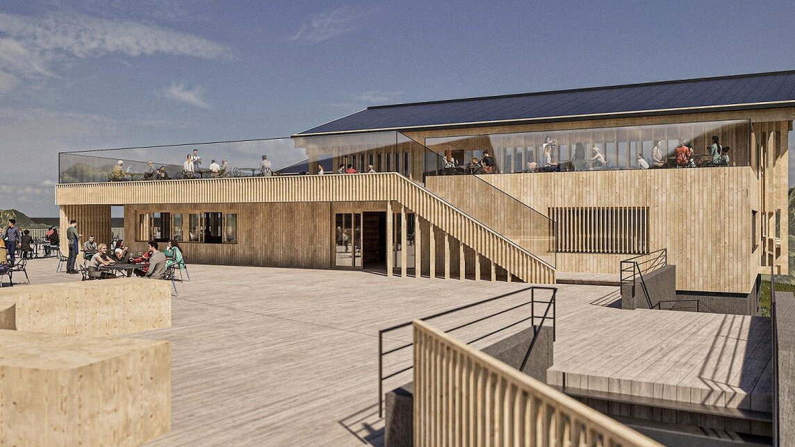 Ein Rendering von dem neuen Kapellrestaurant in der Silvretta Montafon | © Silvretta Montafon - Alpstein Architekten