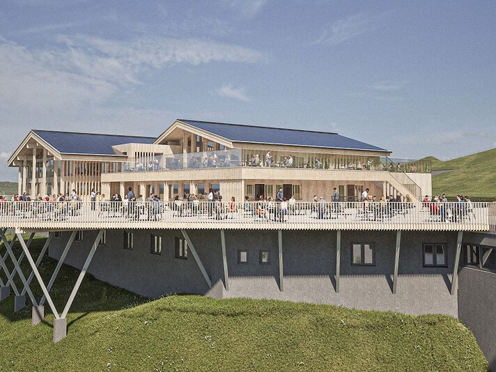 Ein Rendering vom neuen Kapellrestaurant am Hochjoch in der Silvretta Montafon | © Silvretta Montafon - Alpstein Architekten