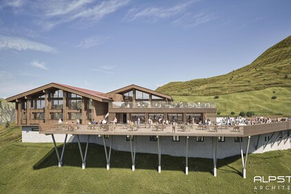 Ein Rendering von dem neuen Kapellrestaurant in der Silvretta Montafon | © Silvretta Montafon - Alpstein Architekten
