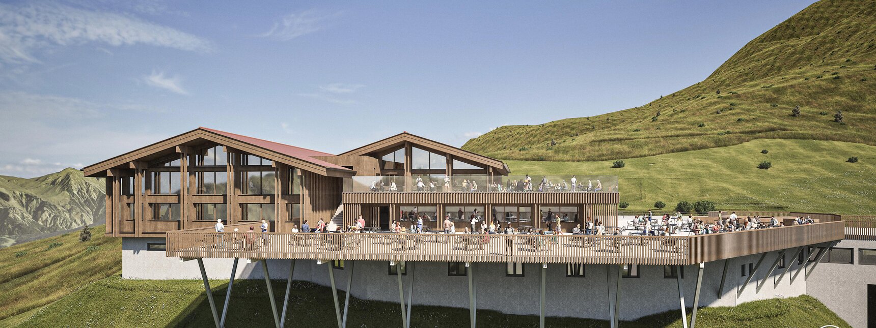 Ein Rendering von dem neuen Kapellrestaurant in der Silvretta Montafon | © Silvretta Montafon - Alpstein Architekten