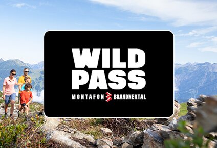 Sujet mit Sommerbild und WildPass Logo. | © Silvretta Montafon